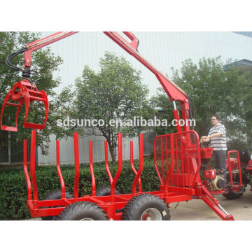 Best Quality!! 4 wheels utility Log Trailer/ATV Log Loader with Crane